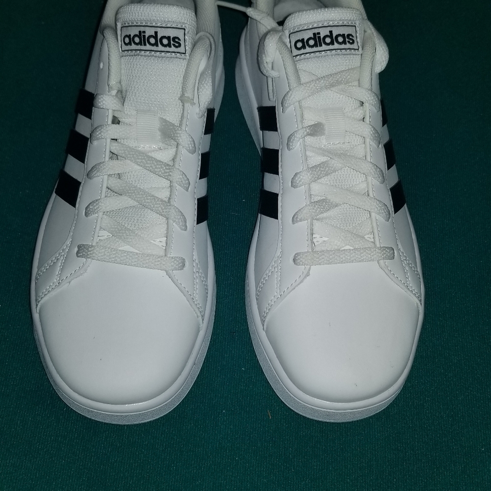 Adidas Grand Court white with black sneakers